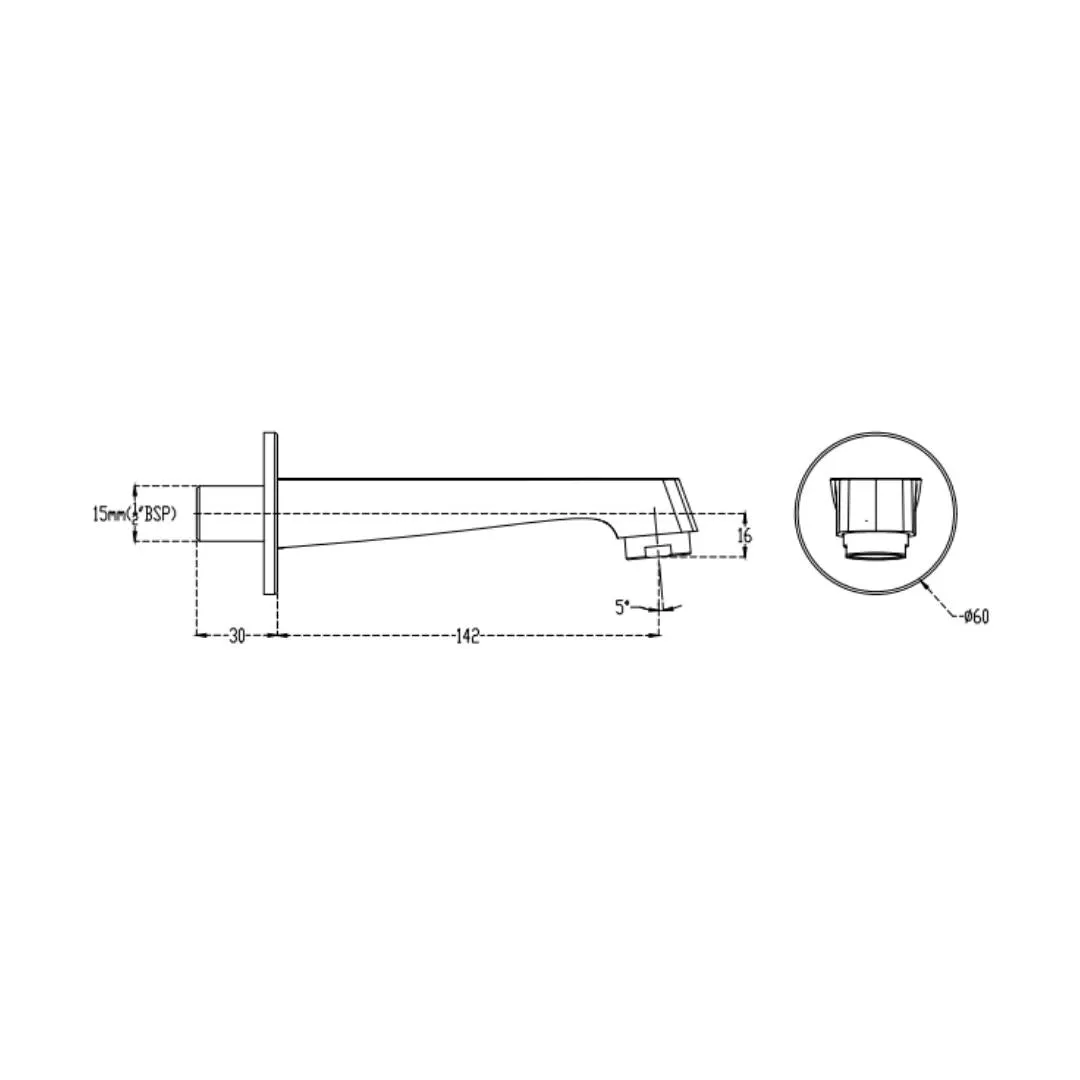 Cera wall mounted spout vine F1020661 F1020661 Chrome - image 4