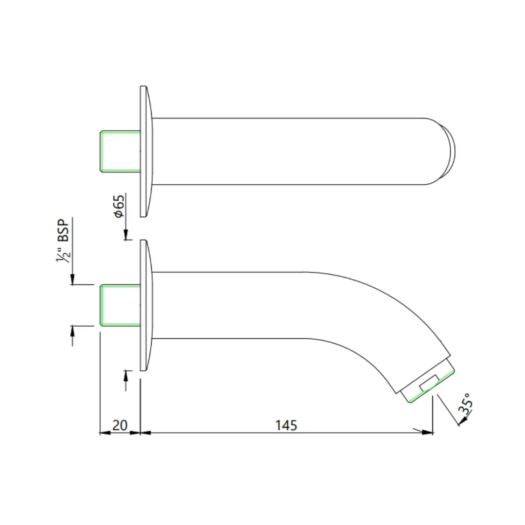 Essco wall mounted spout cosmopolitan SPE-CHR-103429 Chrome - image 2