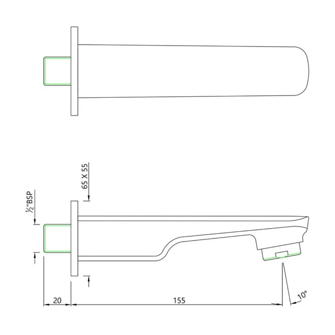 Essco wall mounted spout Stella SPE-CHR-107429 Chrome - image 2