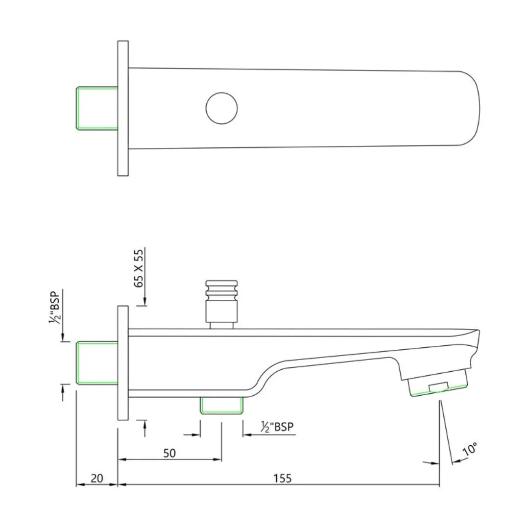 Essco wall mounted spout Stella SPE-CHR-107463 Chrome - image 2