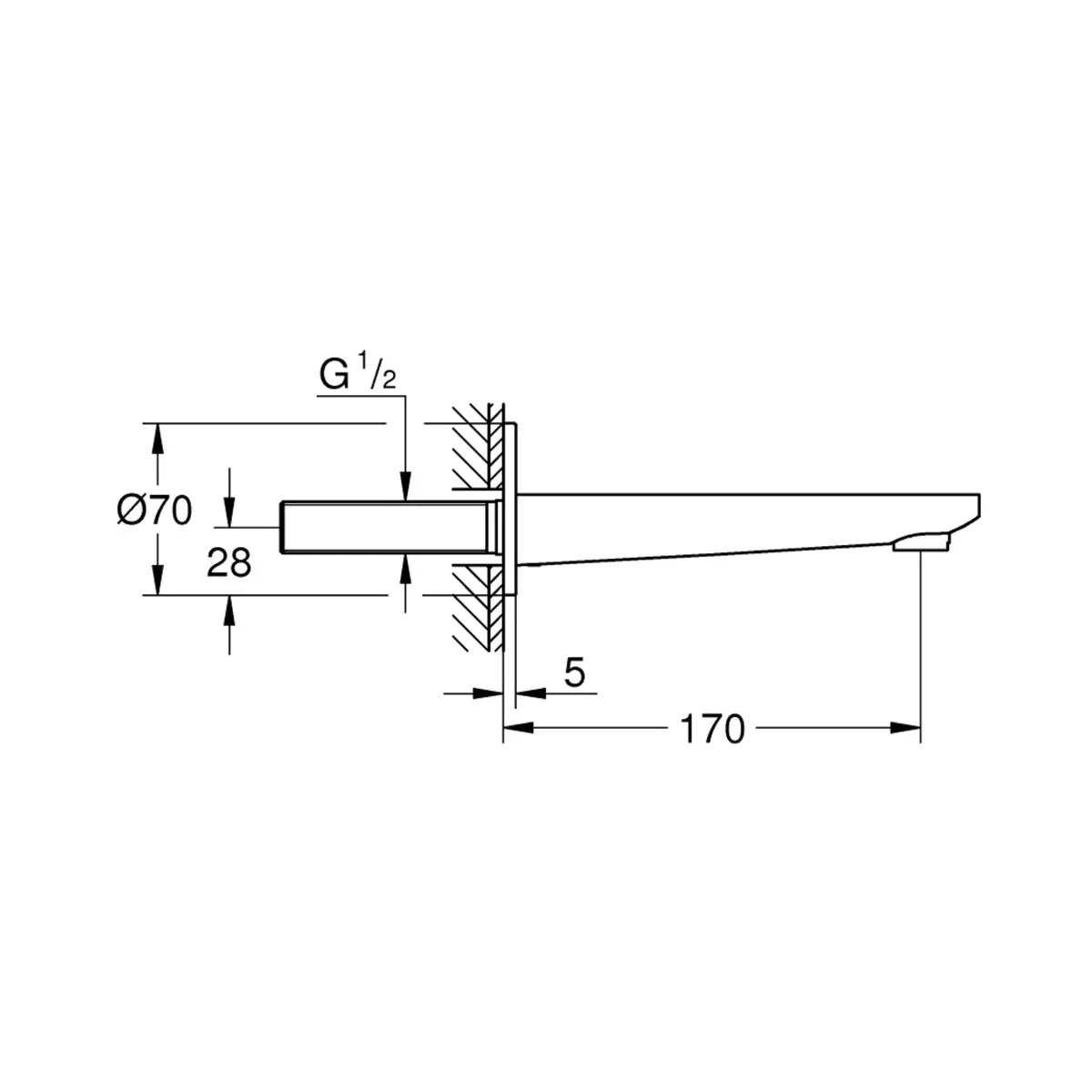 Grohe wall mounted spout lineare 13383AL1 13383AL1 Brushed Hard Graphite - image 2