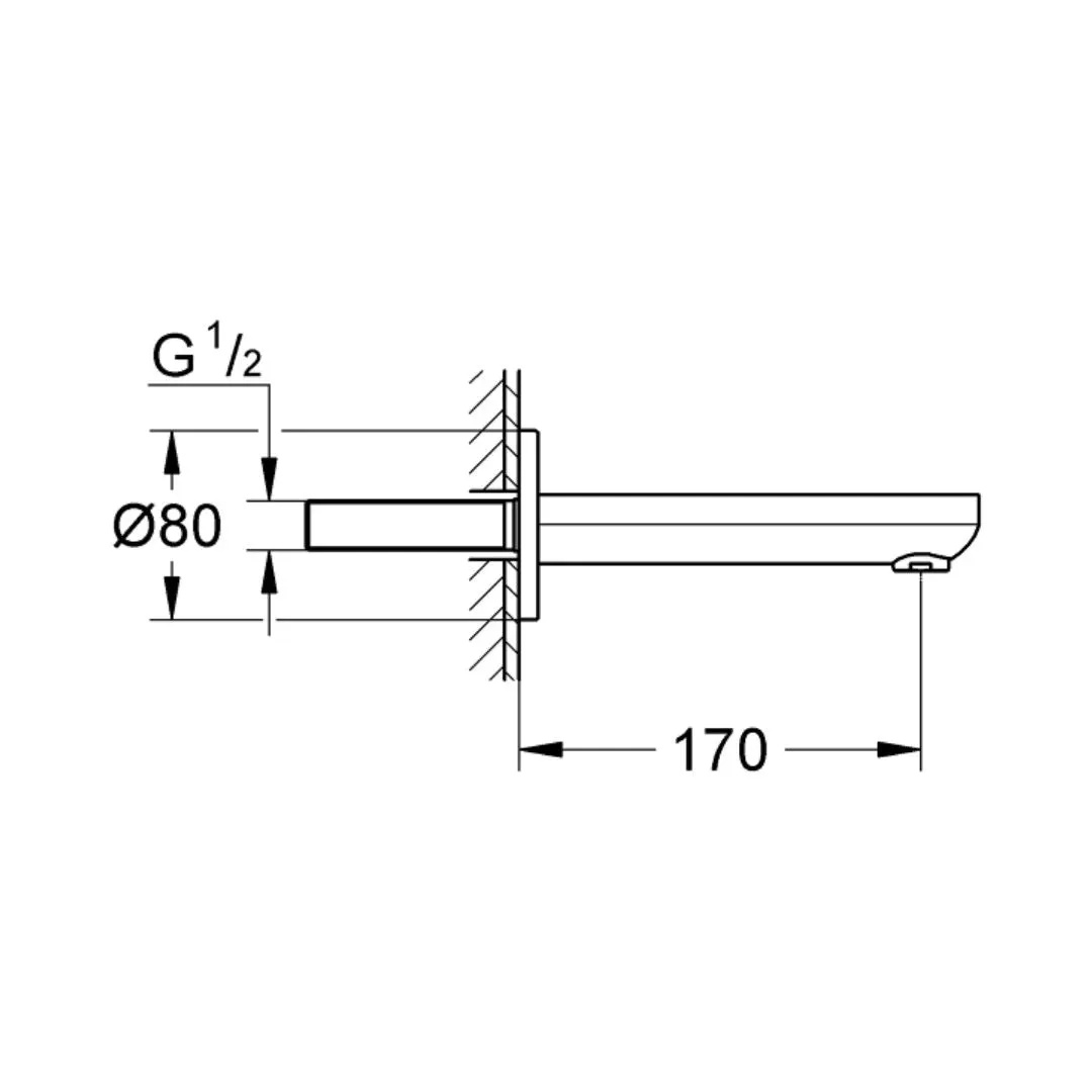 Grohe wall mounted spout eurosmart cosmopolitan 13261000 13261000 Chrome - image 2