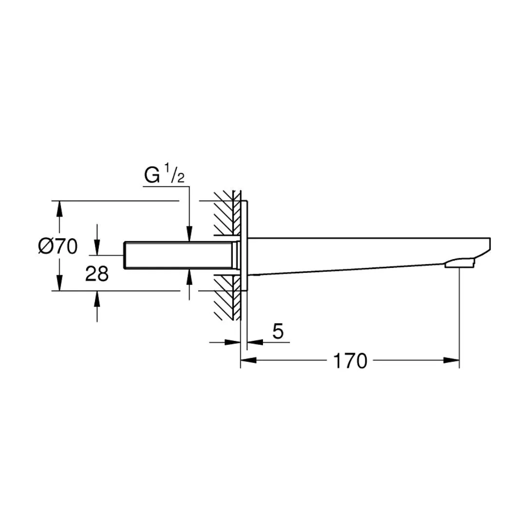 Grohe wall mounted spout linear 13383001 13383001 Chrome - image 2