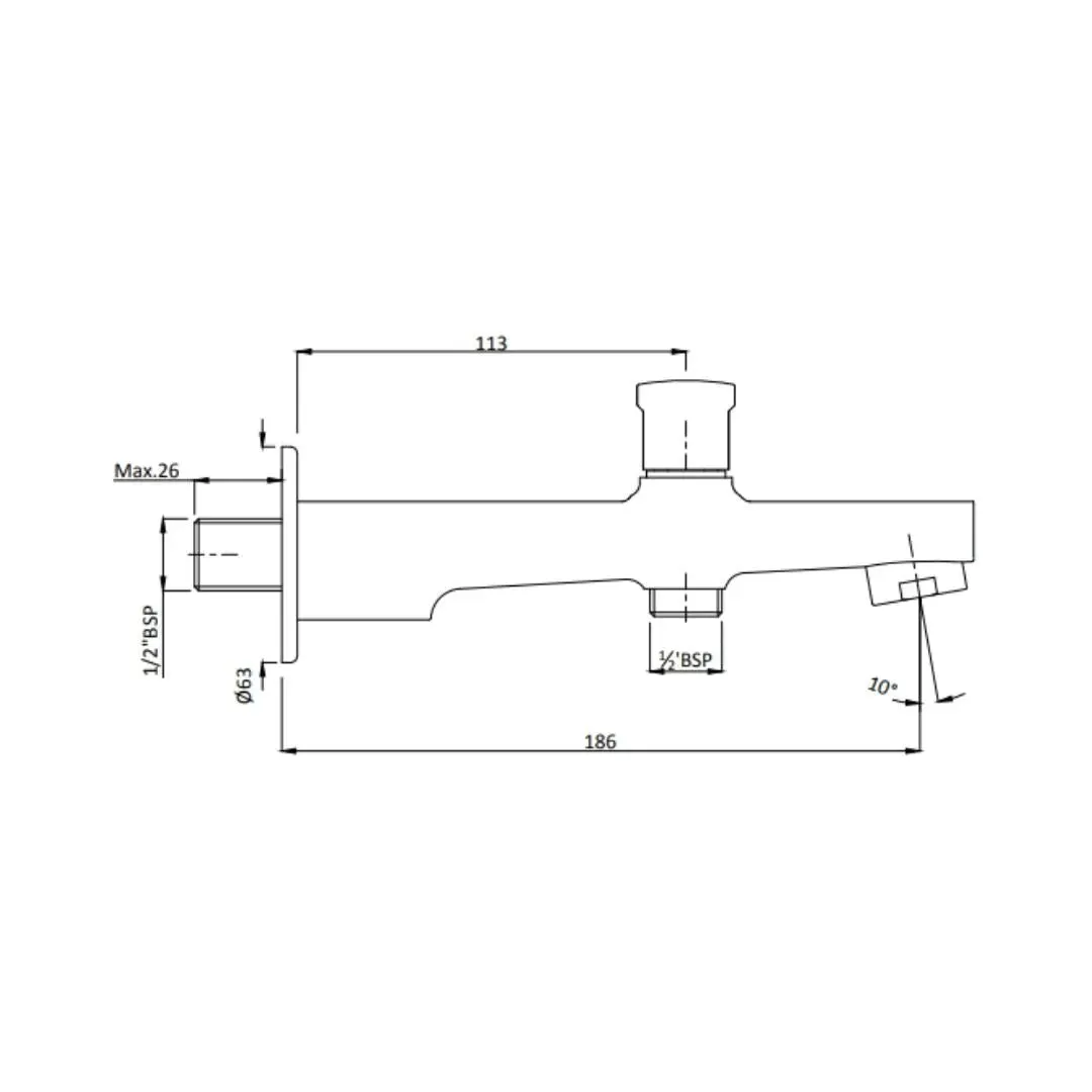 Hindware wall mounted spout element F360010 Chrome - image 2