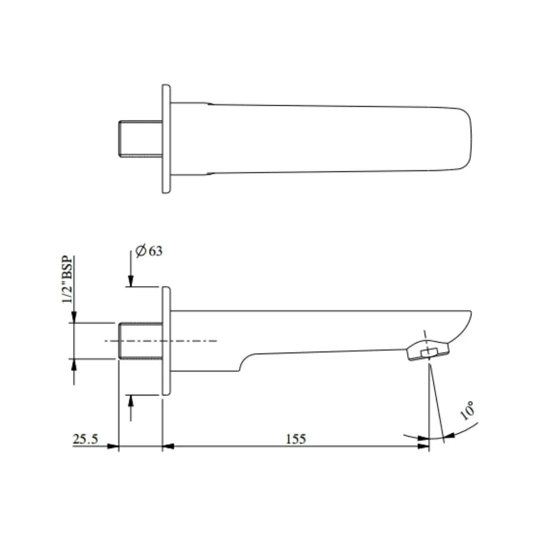 Hindware wall mounted spout fluid F400007 Chrome - image 2