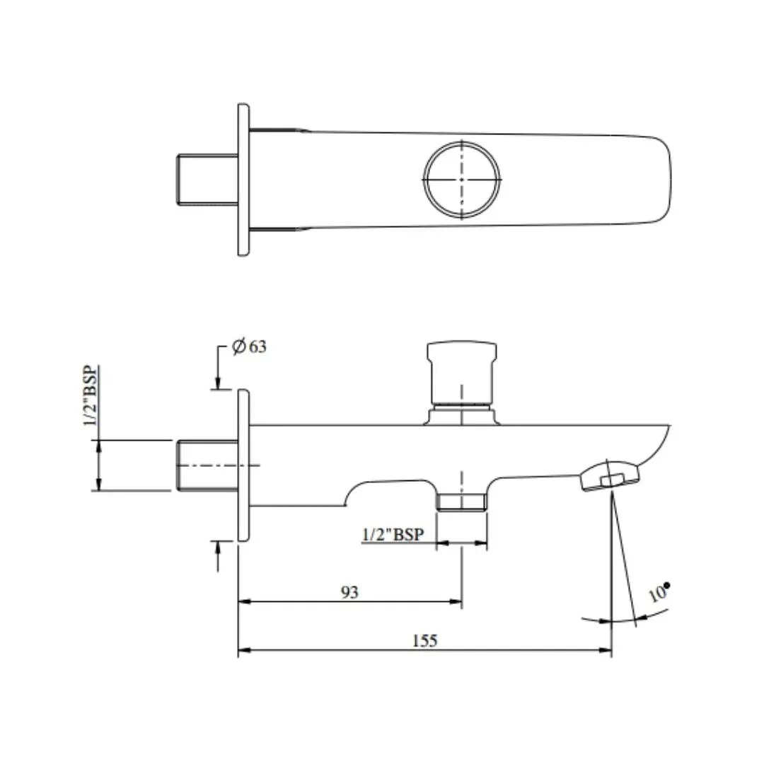 Hindware wall mounted spout fluid F400008 Chrome - image 1