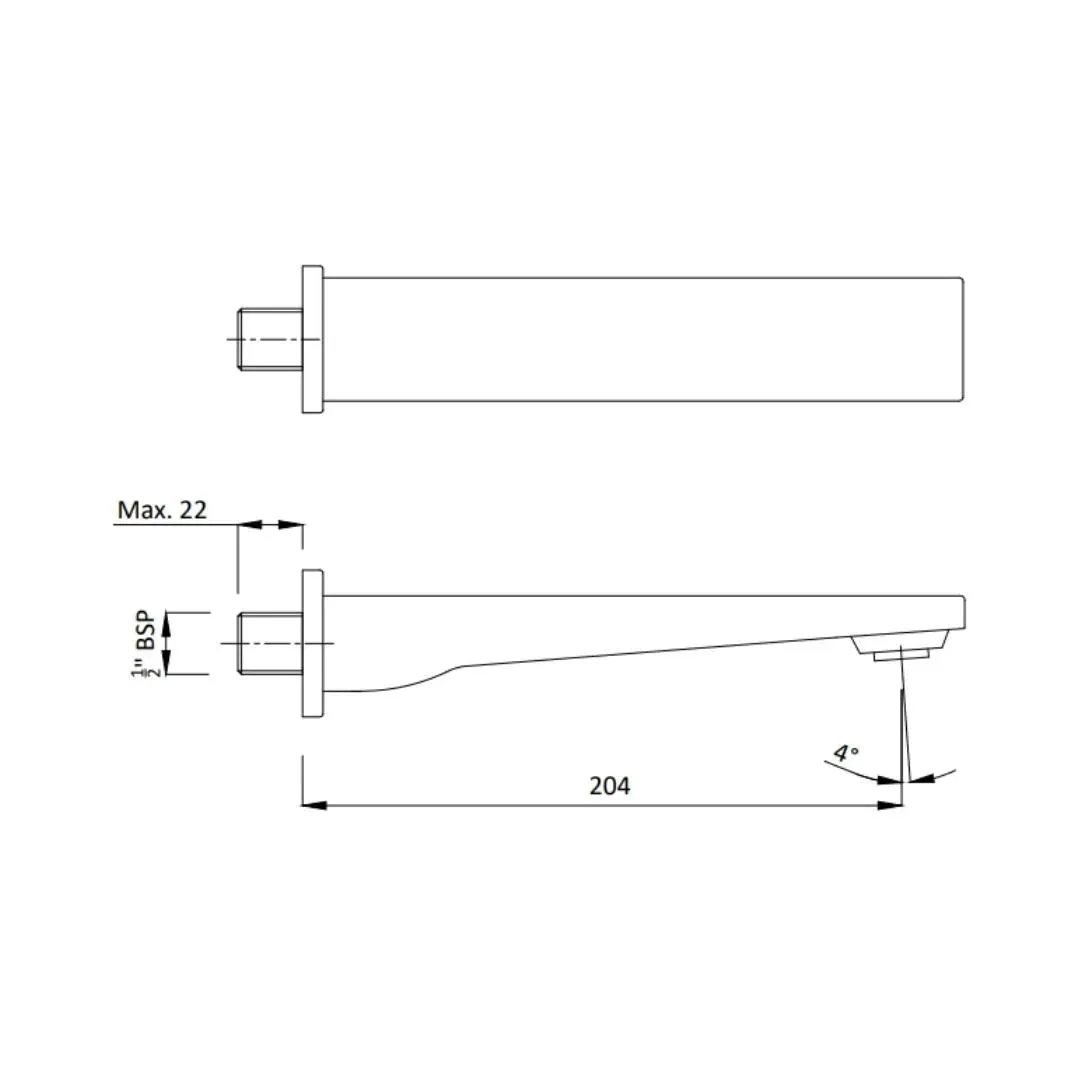 Hindware wall mounted spout edge F410009 Chrome - image 8