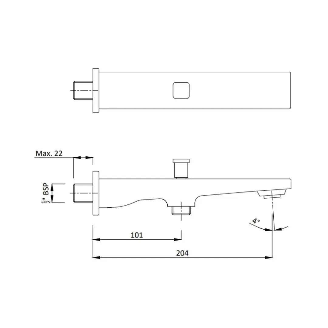 Hindware wall mounted spout edge F410010 Chrome - image 8