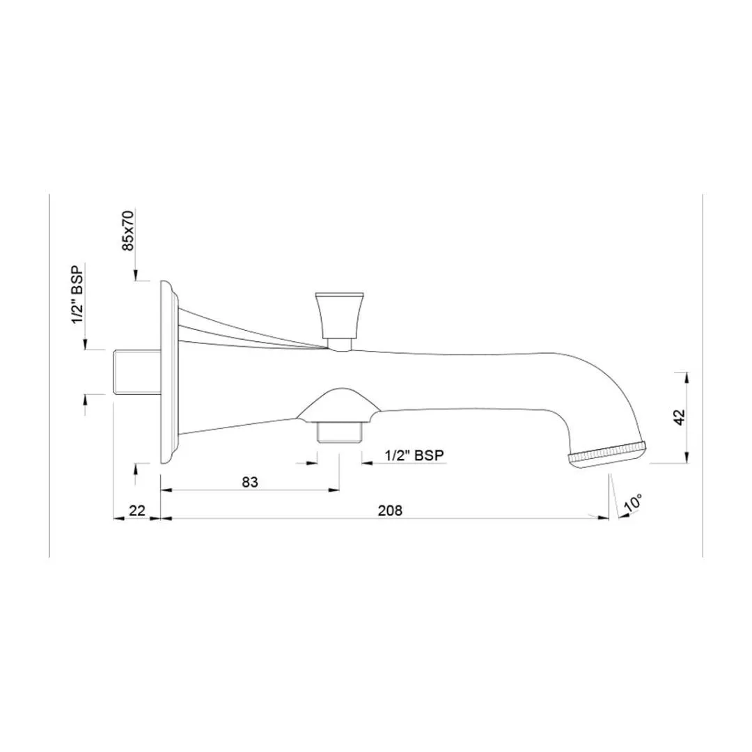 Jaquar wall mounted spout Queens Prime SPJ-BLM-7463PM Black Matt - image 2