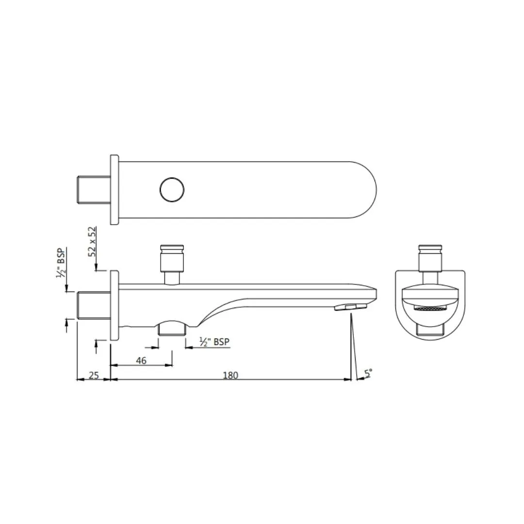 Jaquar wall mounted spout Opal Prime SPJ-GMP-15463PM Gold Matt PVD - image 2