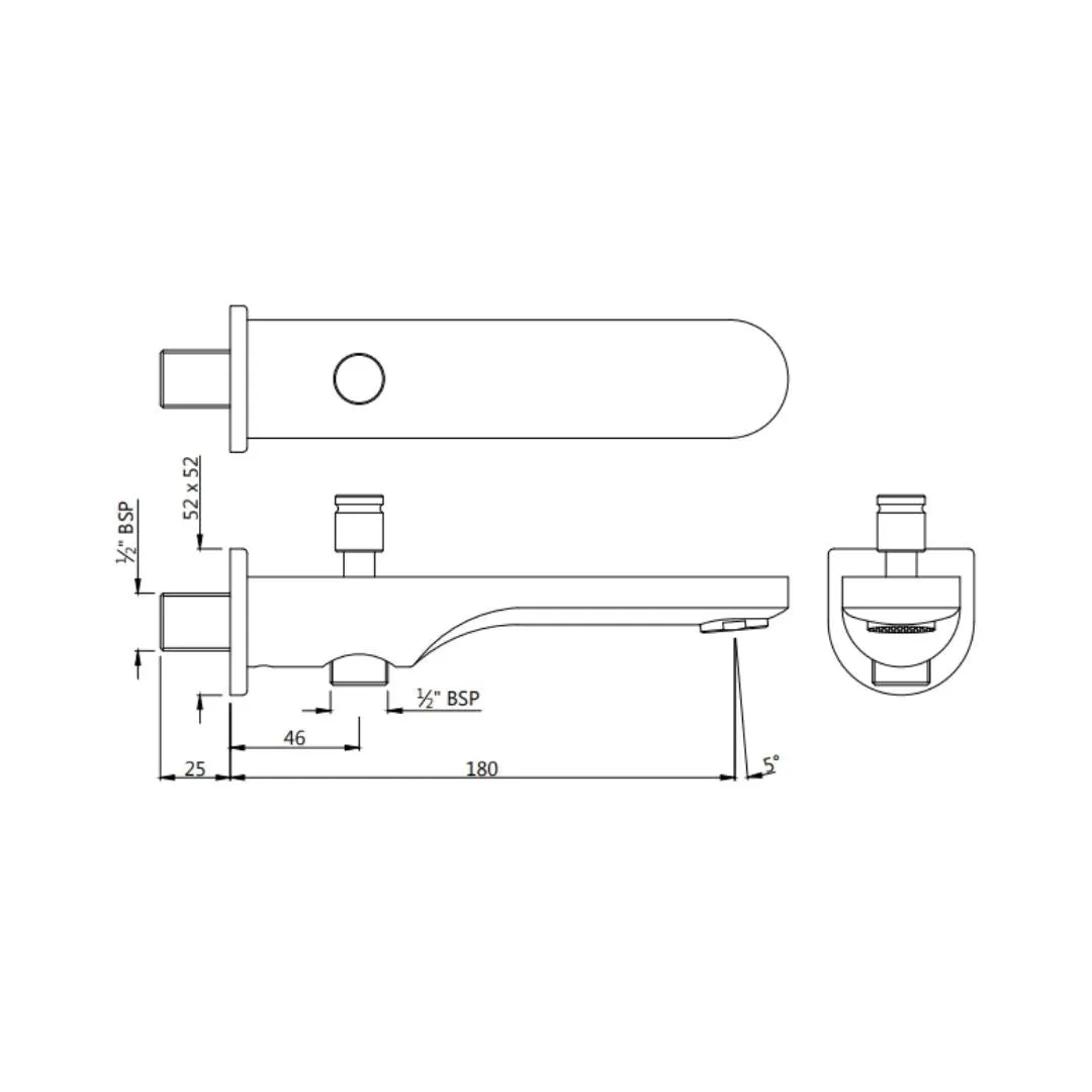 Jaquar wall mounted spout Ornamix Prime SPJ-GRF-10463PM Graphite - image 2