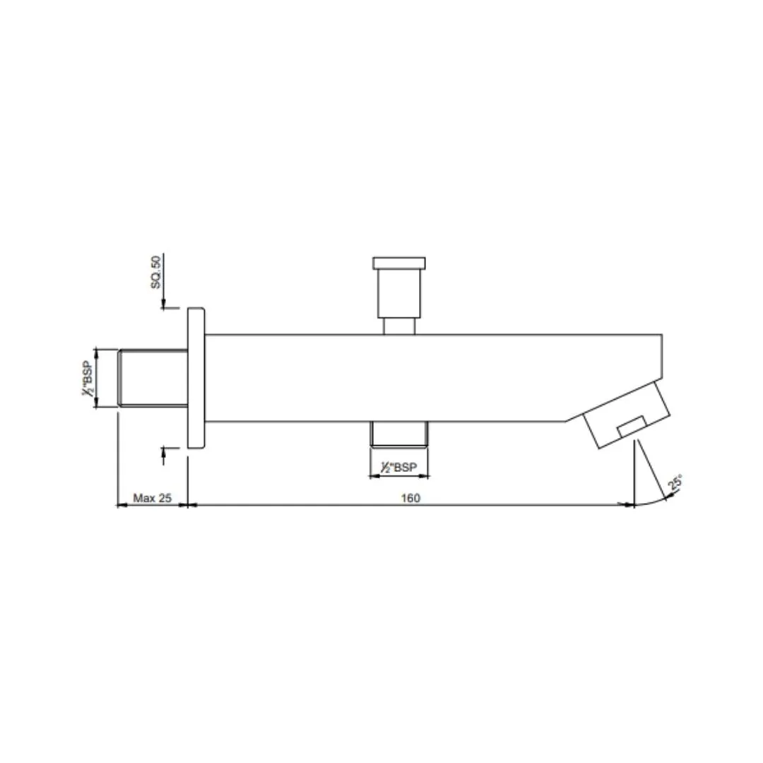 Jaquar wall mounted spout Kubix Prime SPJ-GRF-35463PM Graphite - image 2