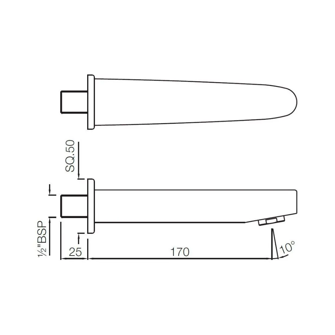 Jaquar wall mounted spout Vignette Prime SPJ-GRF-81429 Graphite - image 2