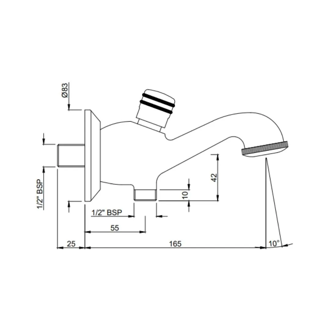 Jaquar wall mounted spout Queens SPJ-SSF-7463 Stainless Steel - image 2