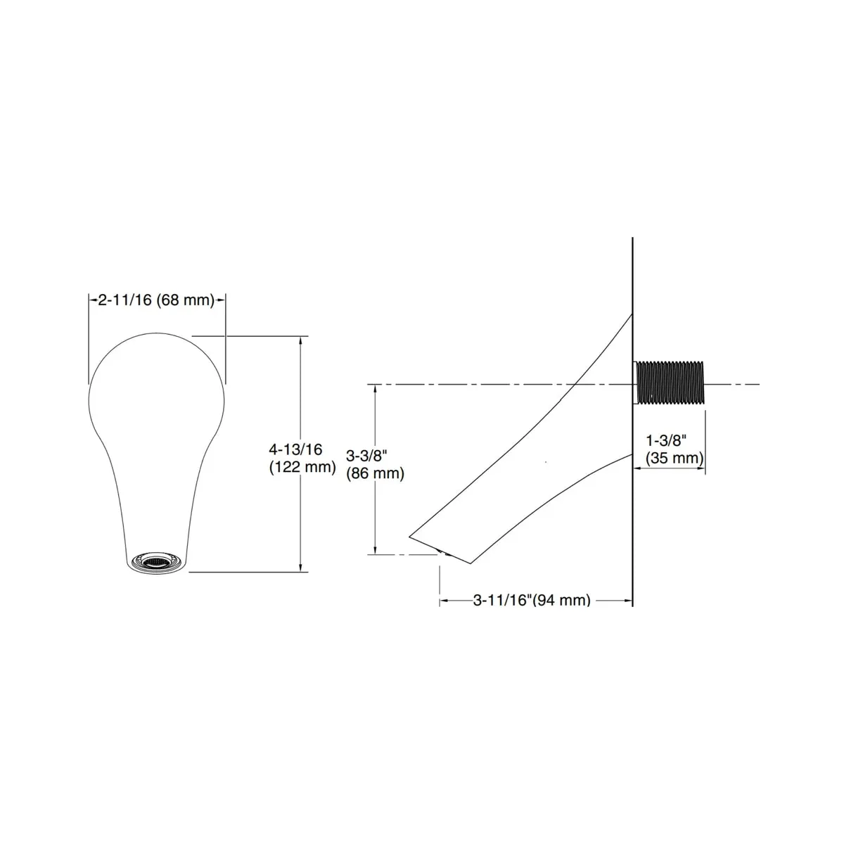 Kohler wall mounted spout vive 23973IN-AA-BL 23973IN-AA-BL Black Matt - image 2