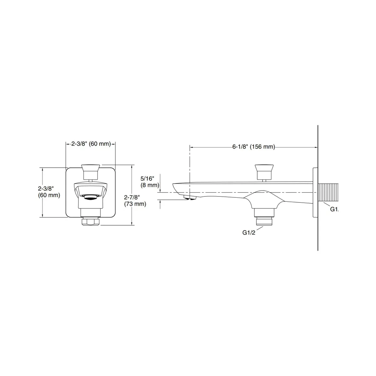 Kohler wall mounted spout fluence 38891IN-CP 38891IN-CP Chrome - image 2