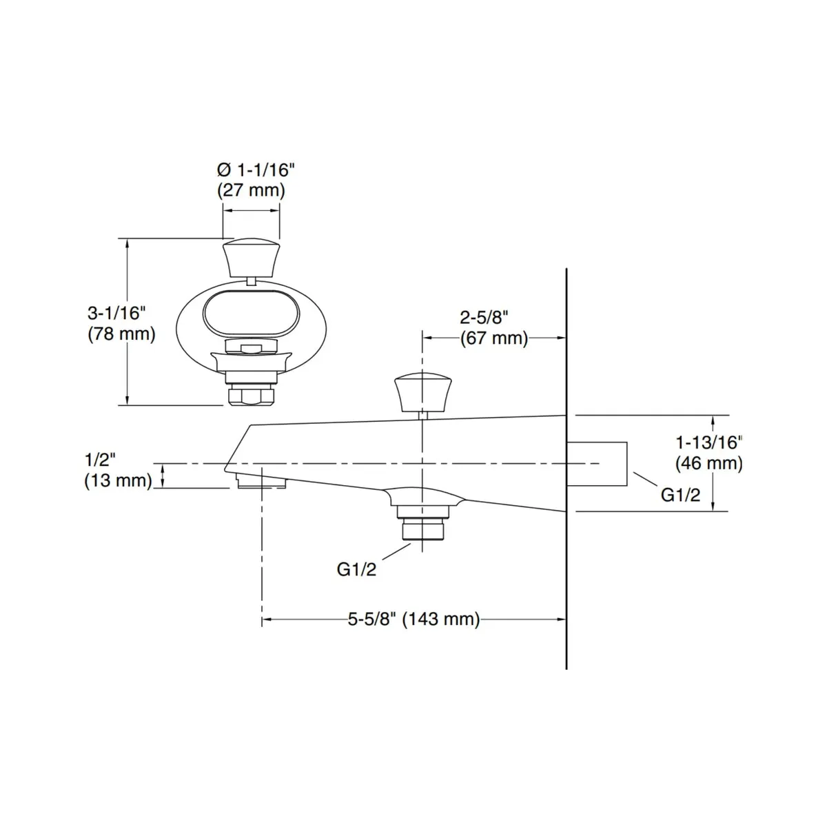 Kohler wall mounted spout complementary 10386IN-BV 10386IN-BV Brushed Bronze - image 2
