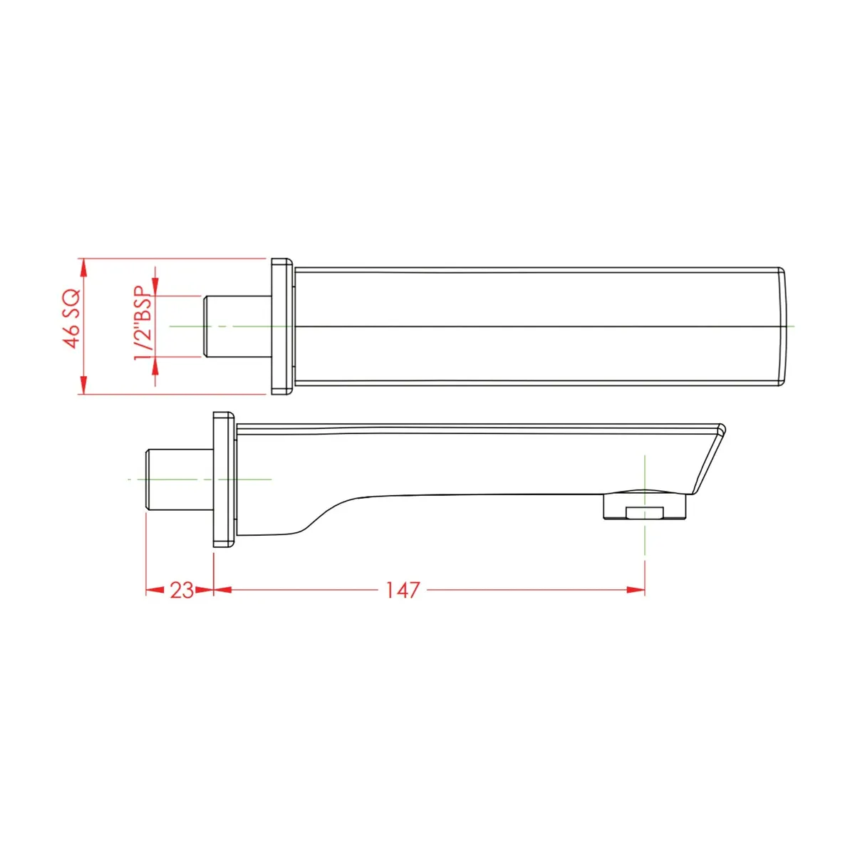 Parryware wall mounted spout euclid G2327A1 G2327A1 Chrome - image 2