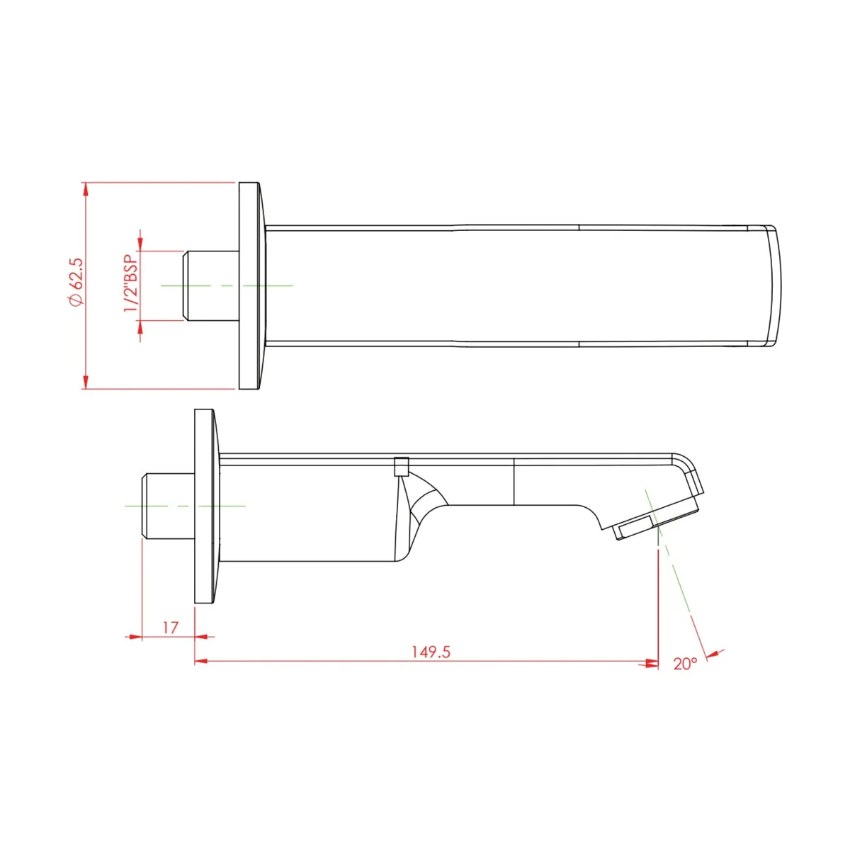 Parryware wall mounted spout crust G3127A1 G3127A1 Chrome - image 2