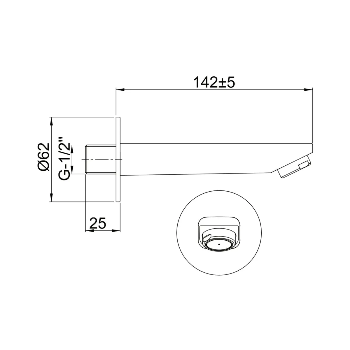 Parryware wall mounted spout espirion T7227A1 T7227A1 Chrome - image 2