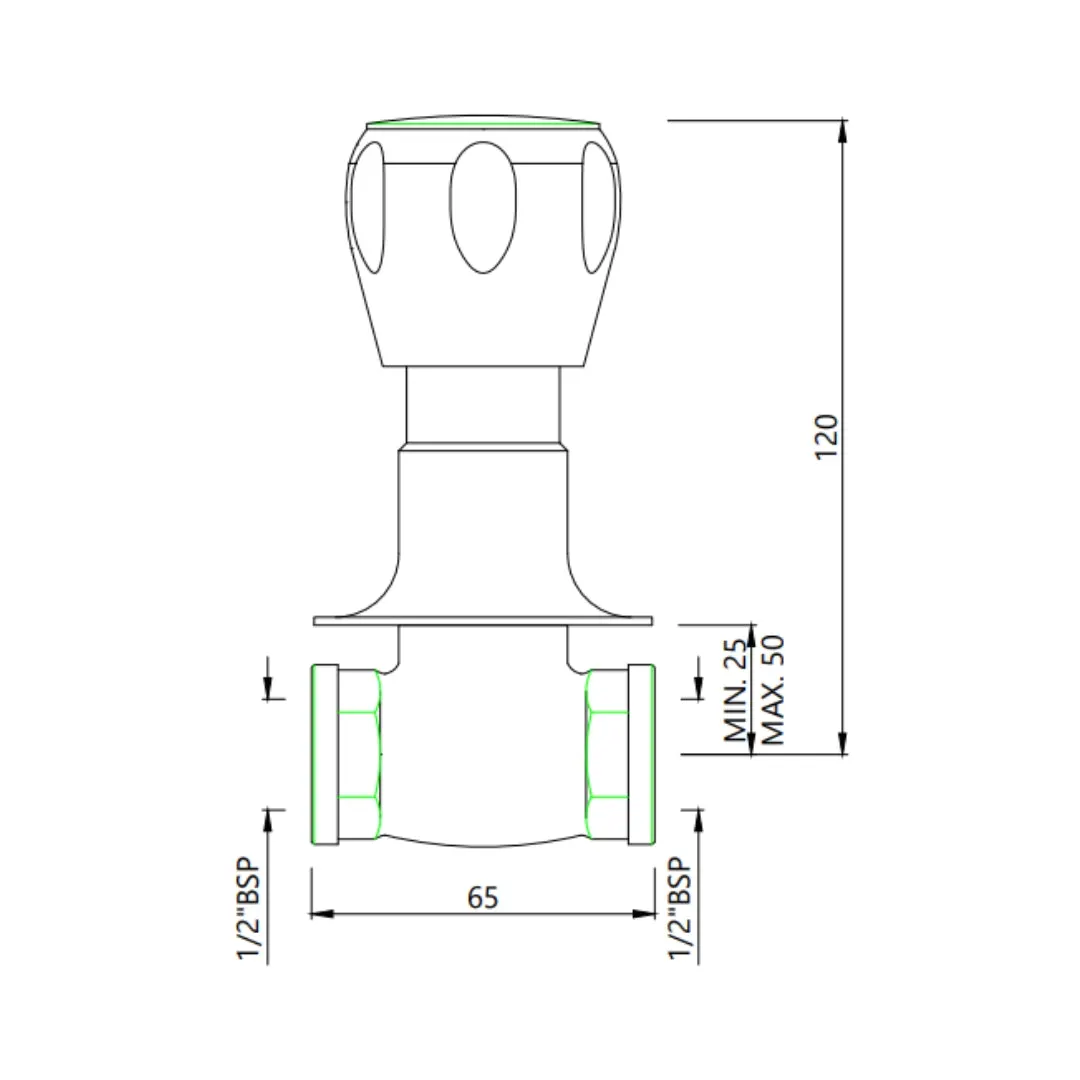 Essco basin area stop valve sumthing special SQT-CHR-514AKN Chrome - image 2