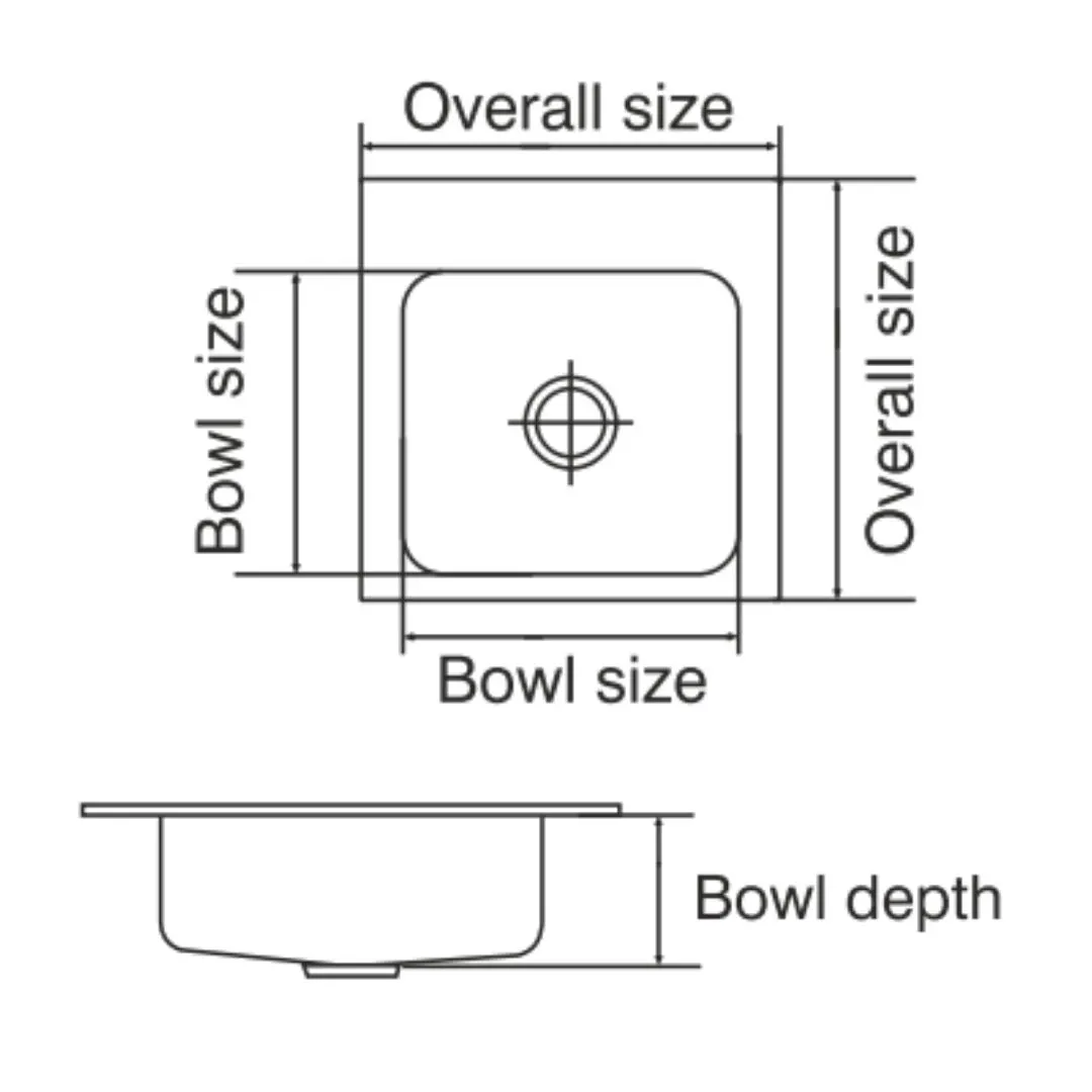 Nirali stainless steel sink pantry collection square unique ( 12 x 12 inches ) K-KS-SS-NIR-S-00291 Satin - image 2