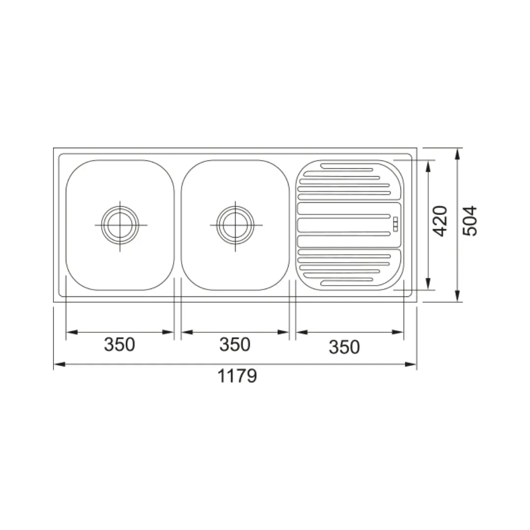 Franke stainless steel Sink Premium series 621 x trendy ( 47 x 20 inches ) K-KS-SS-FRA-S-00016 Satin - image 2