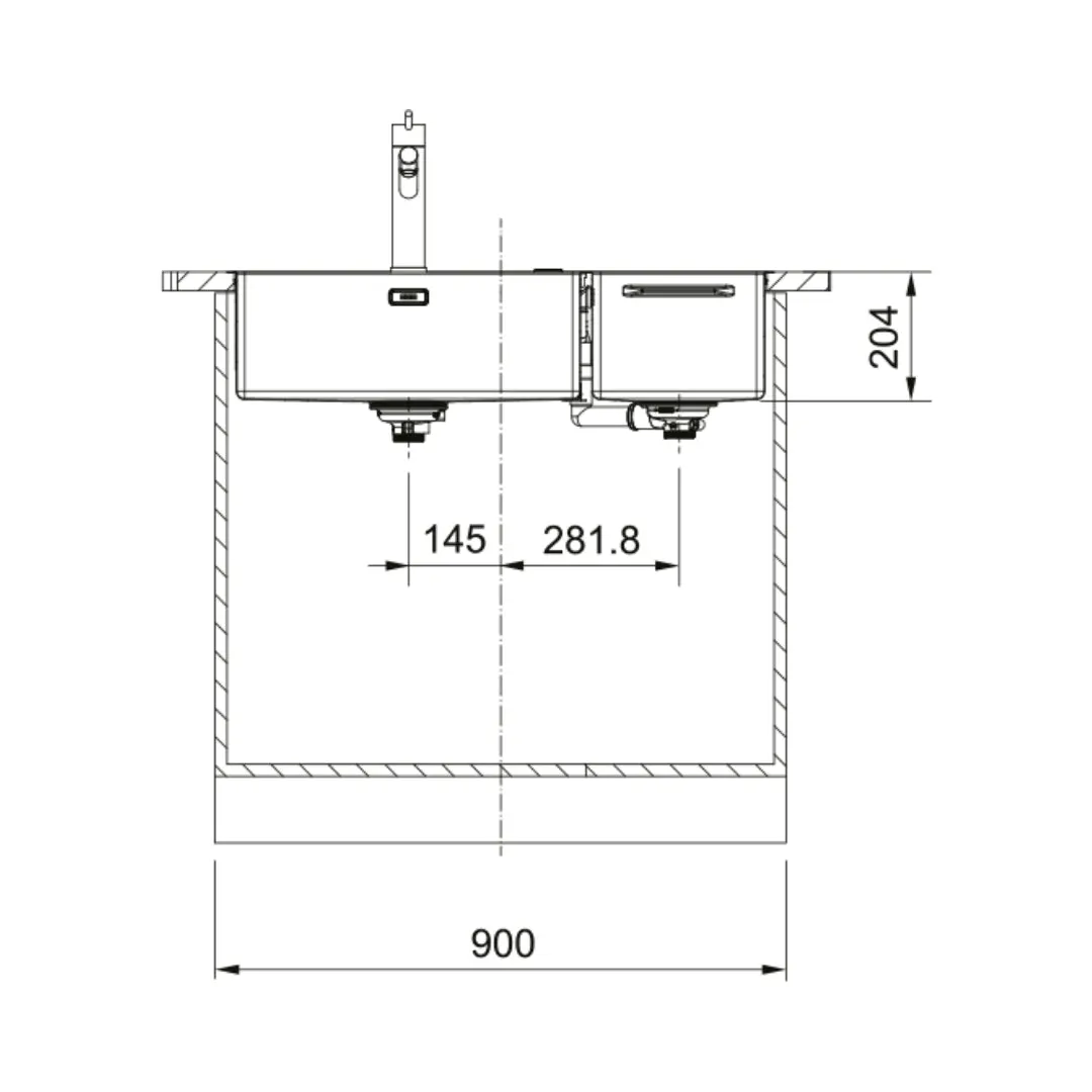 Franke stainless steel sink box center box center bwx 220 54 27 ( 34 x 20 inches ) BWX-220-54-27 Satin - image 11