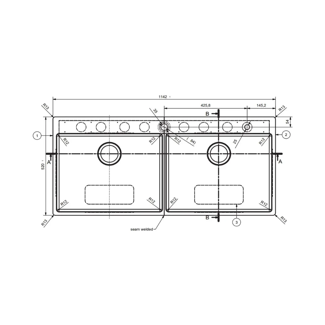 Franke stainless steel sink box classic plus box classic plus bxx 220 120 54 ( 45 x 20 inches ) BXX-220-120-54 Satin - image 2