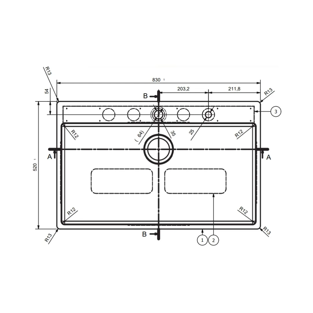 Franke stainless steel sink box classic plus box classic plus bxx 210 110 79 ( 33 x 20 inches ) BXX-210-110-79 Satin - image 2