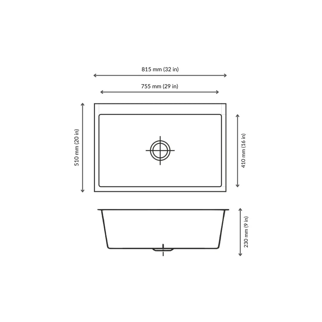 Nirali stainless steel sink expell range eden ( 29.5 x 19.5 inches ) K-KS-SS-NIR-S-00054 Satin - image 3