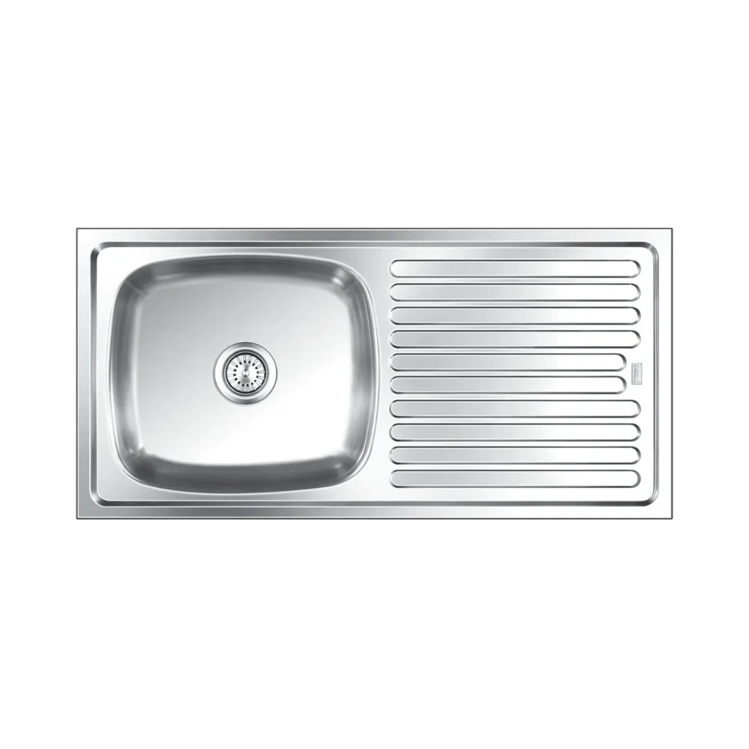Nirali stainless steel sink popular range elegance big 10 ( 41 x 20 inches ) K-KS-SS-NIR-S-00055 Glossy - image 1