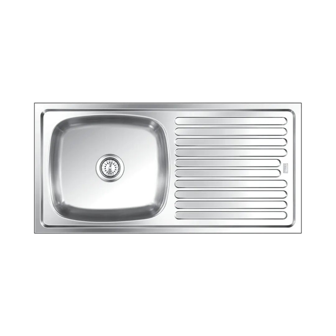 Nirali stainless steel sink popular range elegance large 10 ( 45 x 20 inches ) K-KS-SS-NIR-S-00062 Glossy - image 1