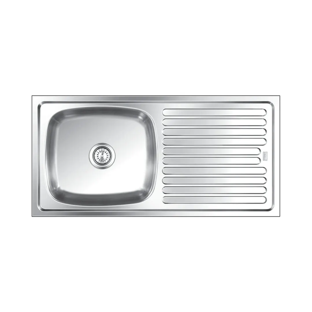 Nirali stainless steel sink popular range elegance medium ( 39.5 x 20 inches ) K-KS-SS-NIR-S-00069 Glossy - image 1