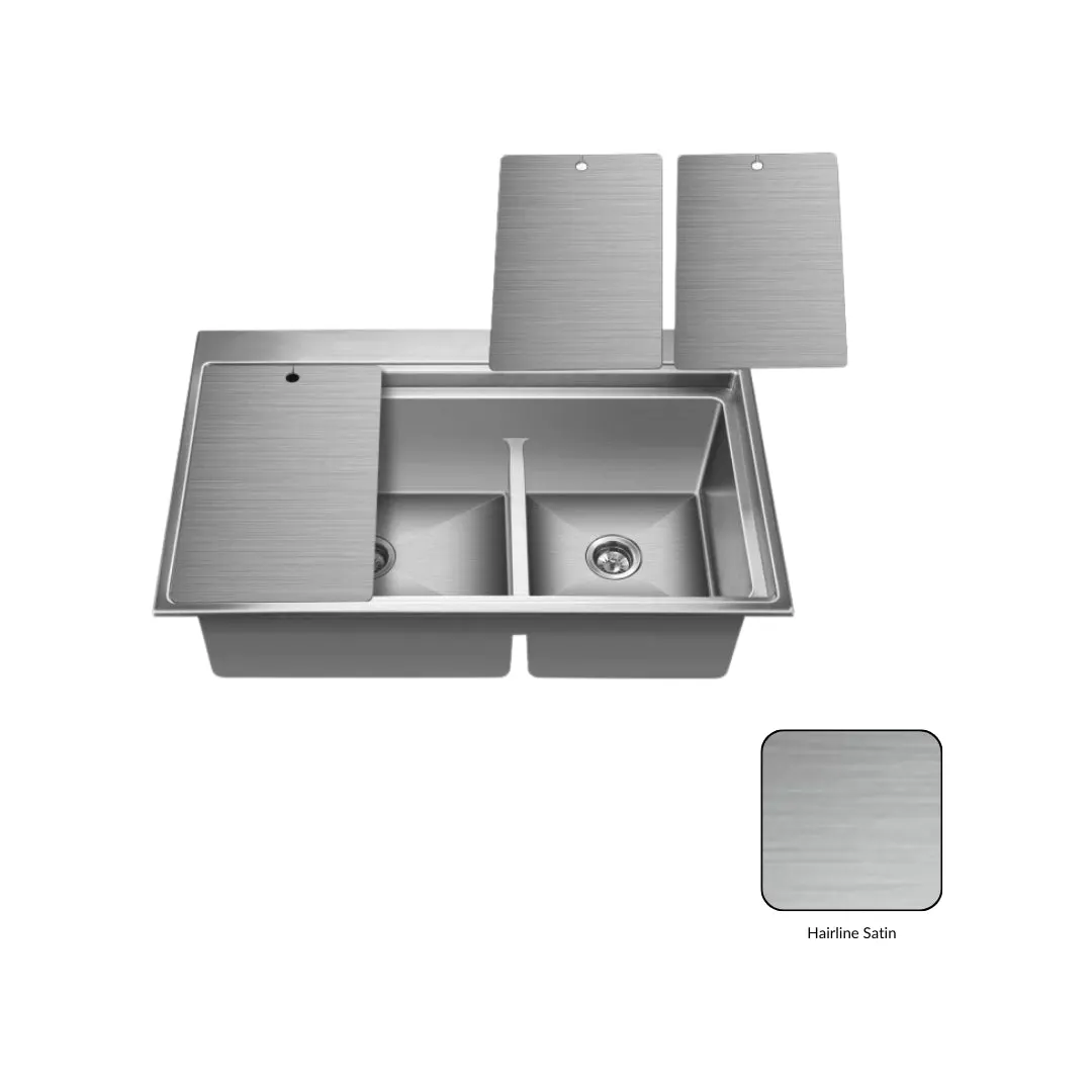Nirali stainless steel sink expell range exa ( 31.5 x 19.5 inches ) K-KS-SS-NIR-S-00107 Satin - image 2