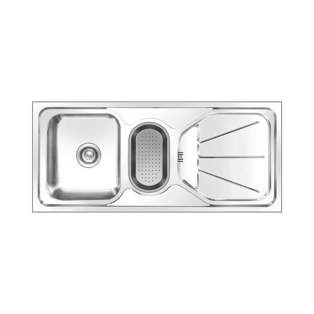 Nirali stainless steel sink d'signo range fabulous small ( 41 x 20 inches ) K-KS-SS-NIR-S-00112 Glossy - image 1
