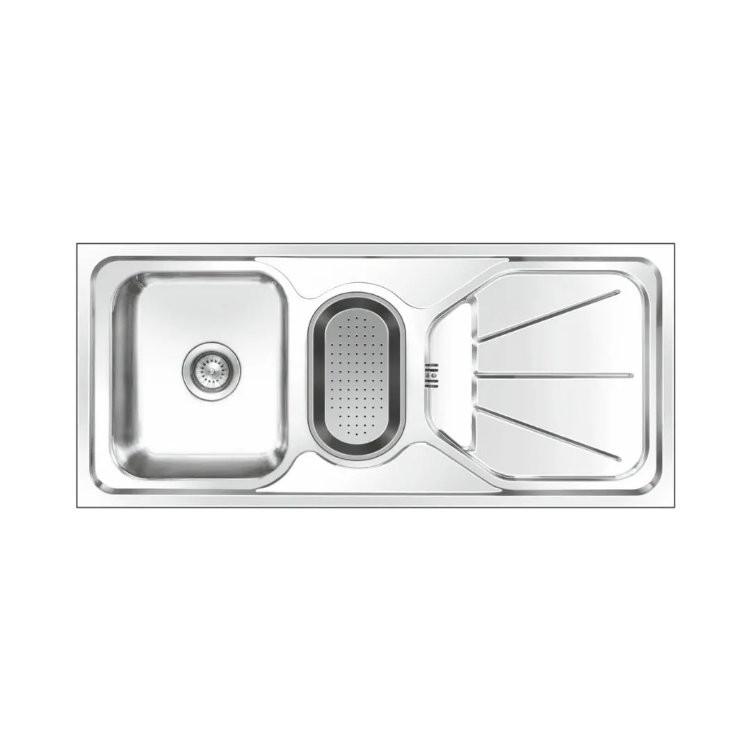 Nirali stainless steel sink d'signo range fabulous unique ( 45 x 20 inches ) K-KS-SS-NIR-S-00116 Satin - image 1