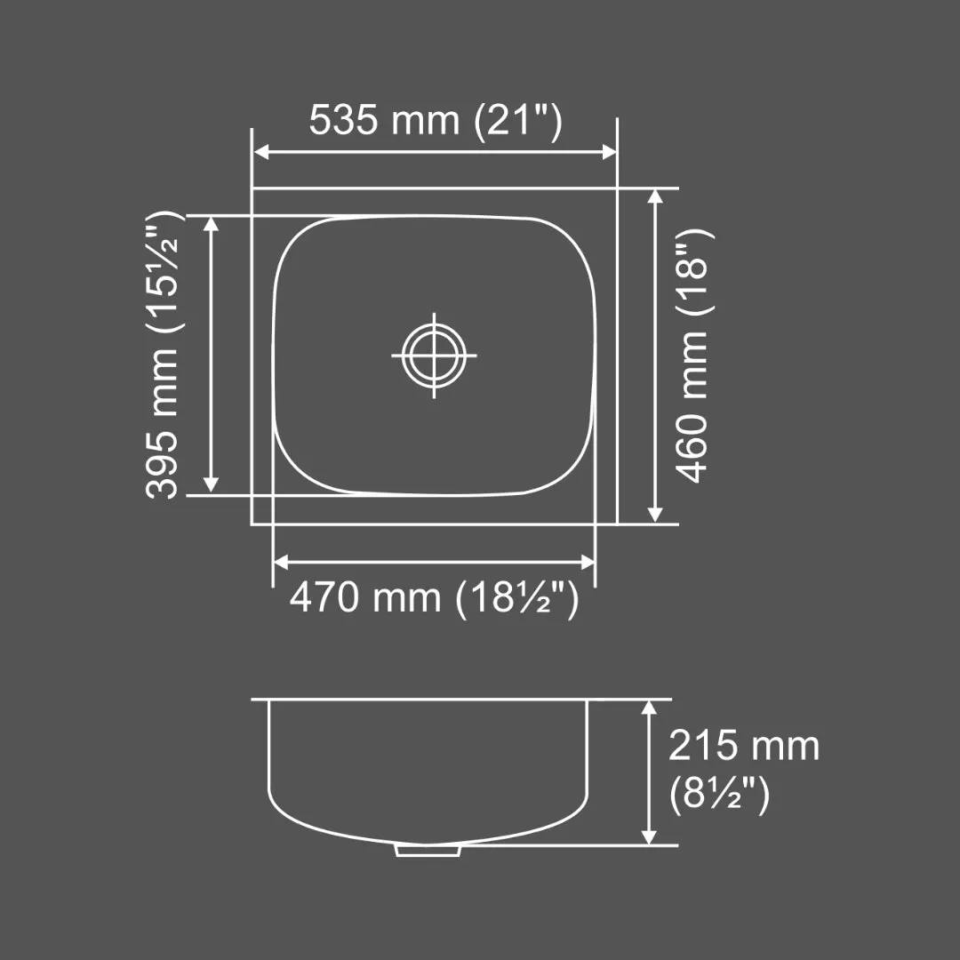 Nirali stainless steel sink popular range grace plain big ( 21 x 18 inches ) K-KS-SS-NIR-S-00139 Anti Scratch - image 3