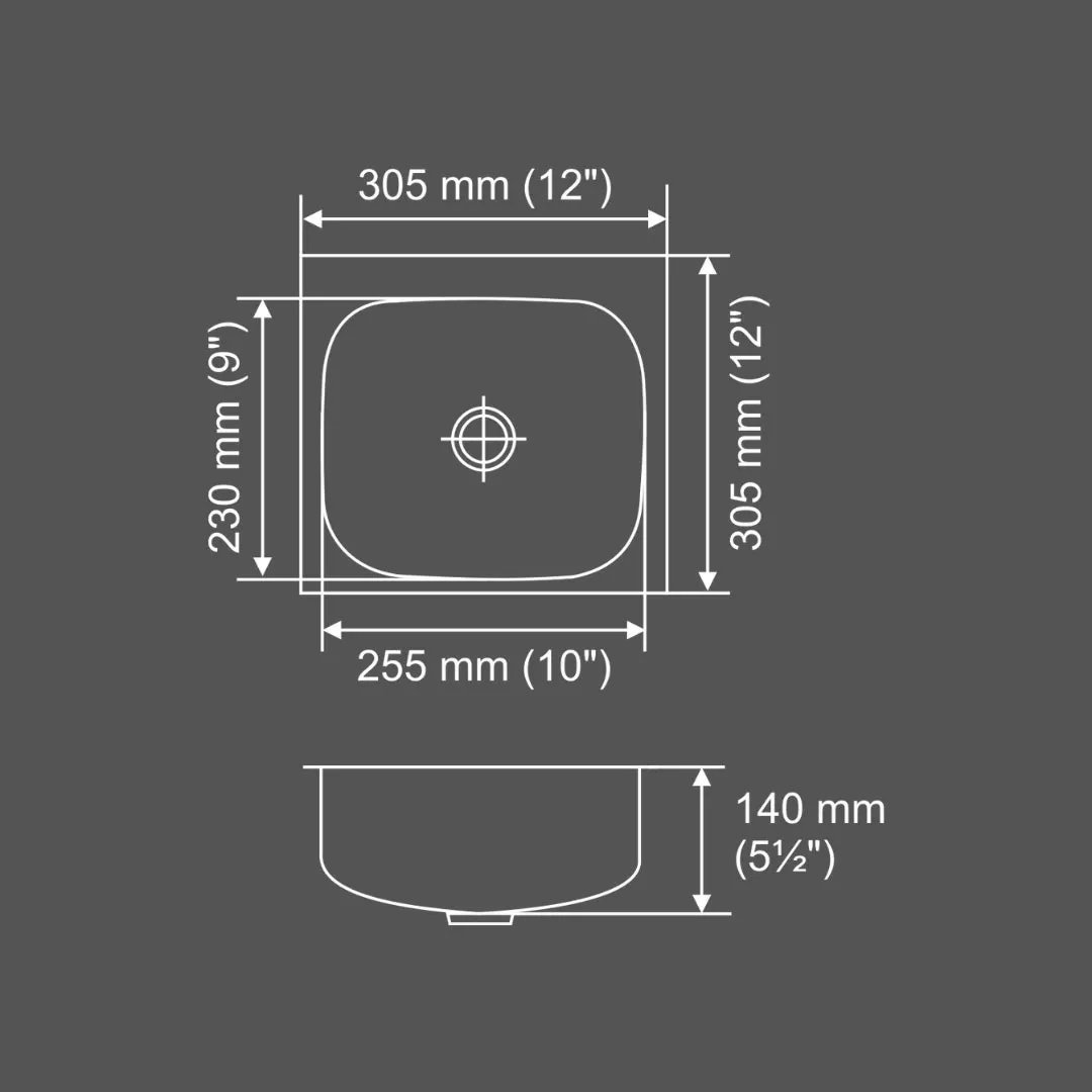 Nirali stainless steel sink popular range grace plain junior ( 12 x 12 inches ) K-KS-SS-NIR-S-00156 Satin - image 3