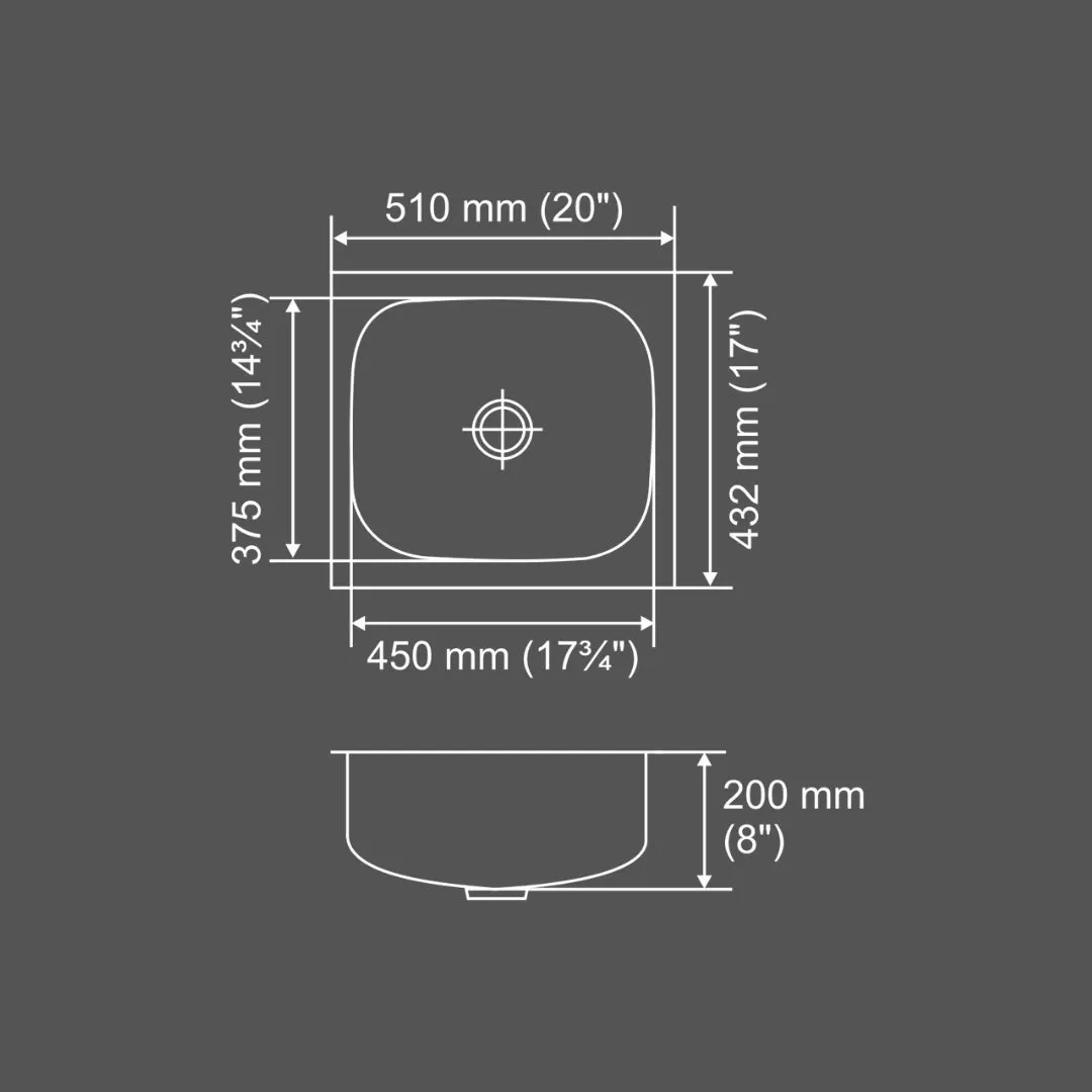 Nirali stainless steel sink popular range grace plain medium ( 20 x 17 inches ) K-KS-SS-NIR-S-00166 Glossy - image 3