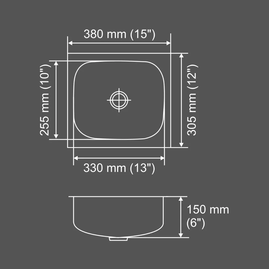 Nirali stainless steel sink popular range grace plain small ( 19 x 16 inches ) K-KS-SS-NIR-S-00170 Anti Scratch - image 3
