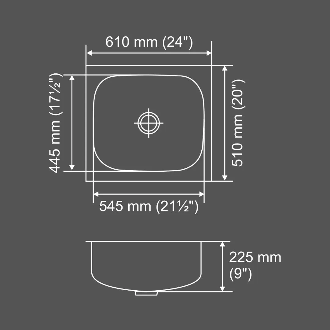 Nirali stainless steel sink popular range grace plain super ( 24 x 20 inches ) K-KS-SS-NIR-S-00175 Satin - image 3