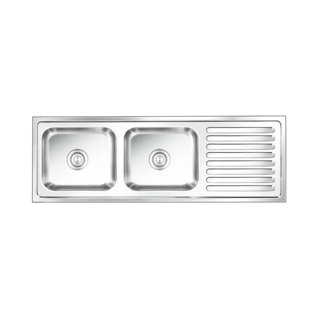Nirali stainless steel sink popular range graceful elegance big ( 61 x 20 inches ) K-KS-SS-NIR-S-00177 Glossy - image 1