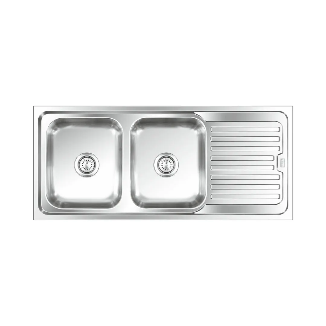 Nirali stainless steel sink popular range graceful elegance small ( 54 x 18 inches ) K-KS-SS-NIR-S-00183 Glossy - image 1