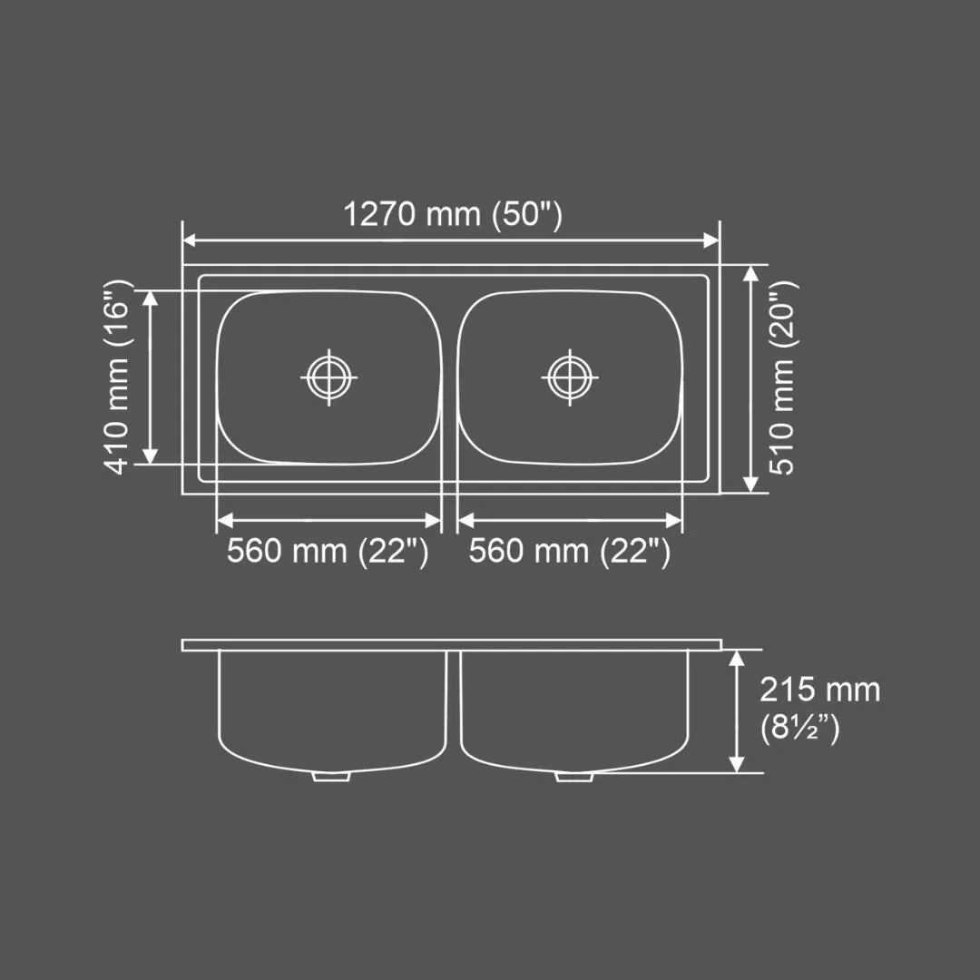 Nirali stainless steel sink popular range graceful glory large ( 50 x 20 inches ) K-KS-SS-NIR-S-00189 Glossy - image 3