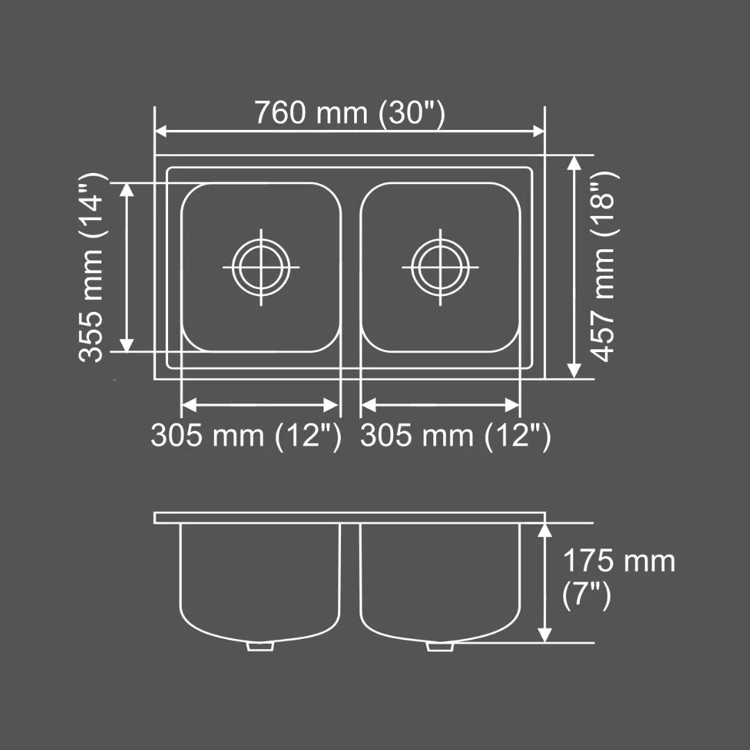 Nirali stainless steel sink popular range graceful glory mini ( 30 x 18 inches ) K-KS-SS-NIR-S-00194 Satin - image 3
