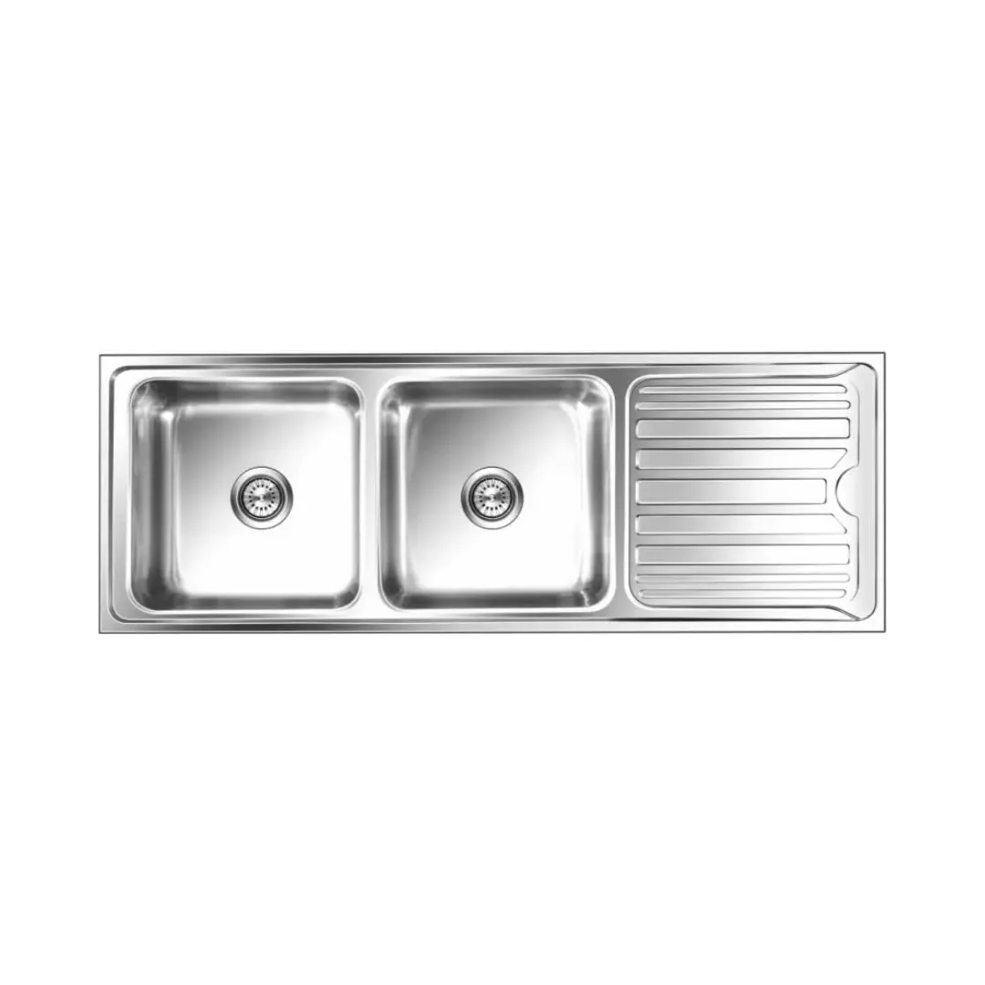 Nirali stainless steel sink silent square range luxor big ( 61 x 21.5 inches ) K-KS-SS-NIR-S-00199 Glossy - image 1