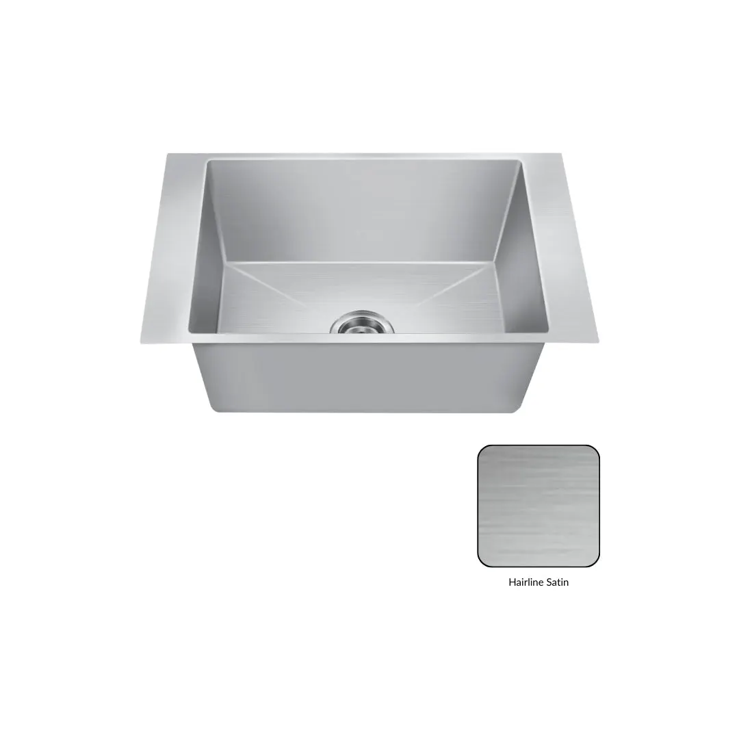 Nirali stainless steel sink magnus range maxus small ( 25 x 18 inches ) K-KS-SS-NIR-S-00210 Satin - image 2
