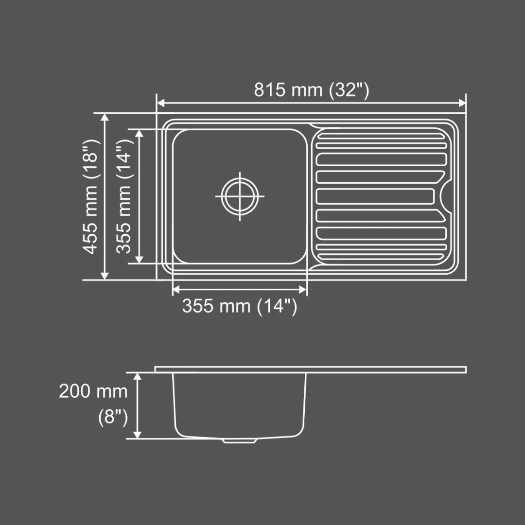 Nirali stainless steel sink silent square range olympia mini ( 32 x 18 inches ) K-KS-SS-NIR-S-00221 Satin - image 3