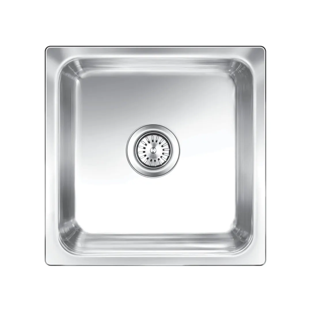 Nirali stainless steel sink silent square range omni small ( 18 x 18 inches ) K-KS-SS-NIR-S-00233 Glossy - image 1